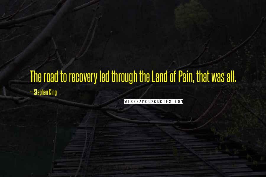 Stephen King Quotes: The road to recovery led through the Land of Pain, that was all.