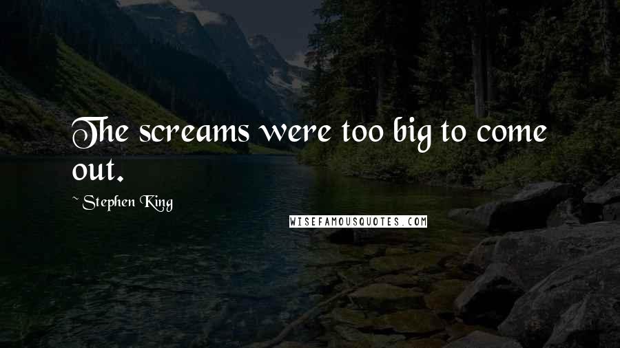 Stephen King Quotes: The screams were too big to come out.