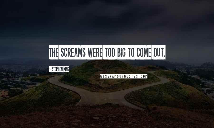 Stephen King Quotes: The screams were too big to come out.