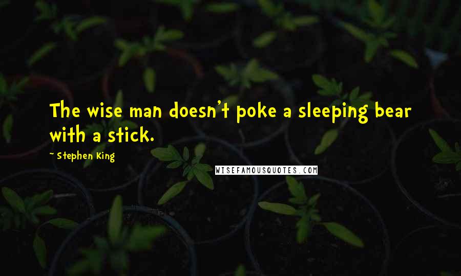 Stephen King Quotes: The wise man doesn't poke a sleeping bear with a stick.