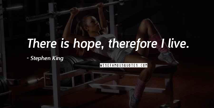 Stephen King Quotes: There is hope, therefore I live.