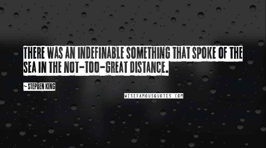 Stephen King Quotes: There was an indefinable something that spoke of the sea in the not-too-great distance.