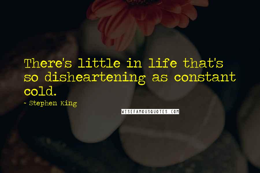 Stephen King Quotes: There's little in life that's so disheartening as constant cold.