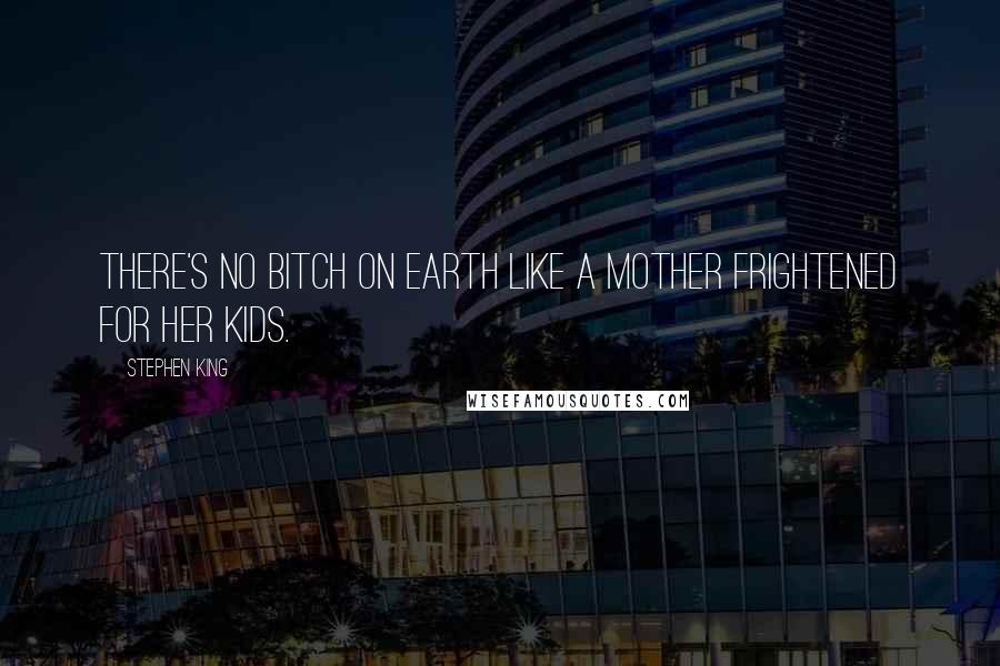 Stephen King Quotes: There's no bitch on earth like a mother frightened for her kids.
