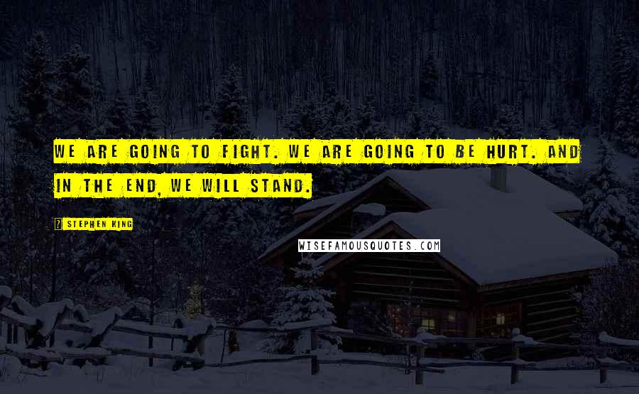 Stephen King Quotes: We are going to fight. We are going to be hurt. And in the end, we will stand.