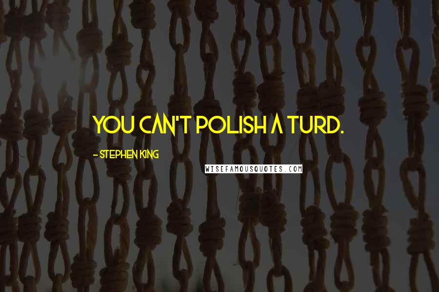 Stephen King Quotes: You can't polish a turd.