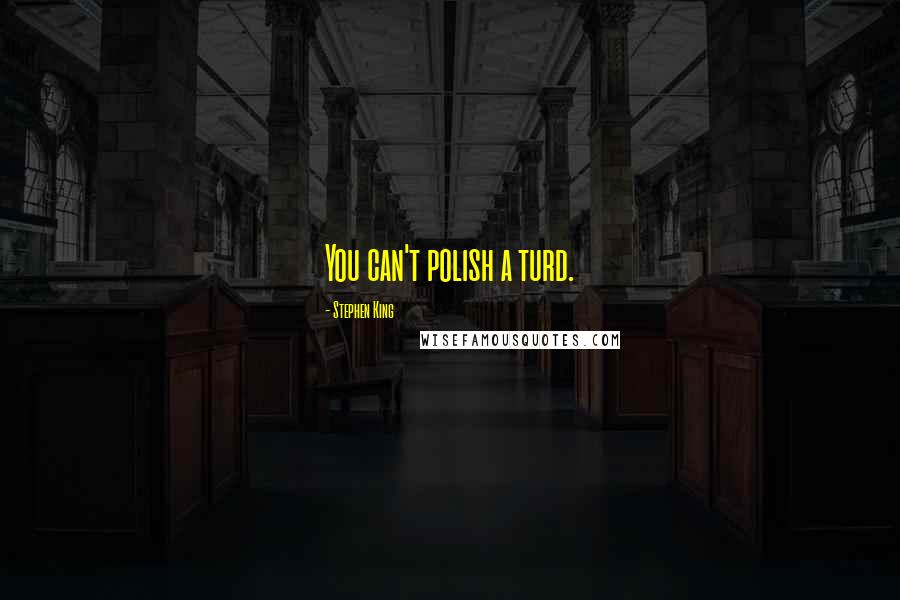 Stephen King Quotes: You can't polish a turd.