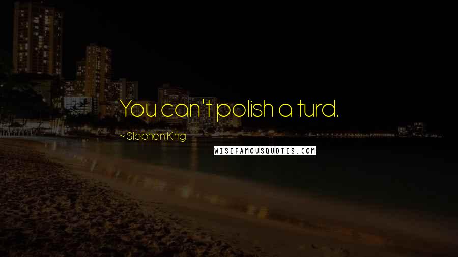 Stephen King Quotes: You can't polish a turd.