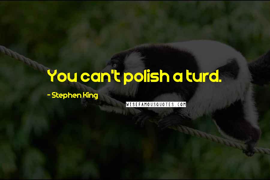Stephen King Quotes: You can't polish a turd.