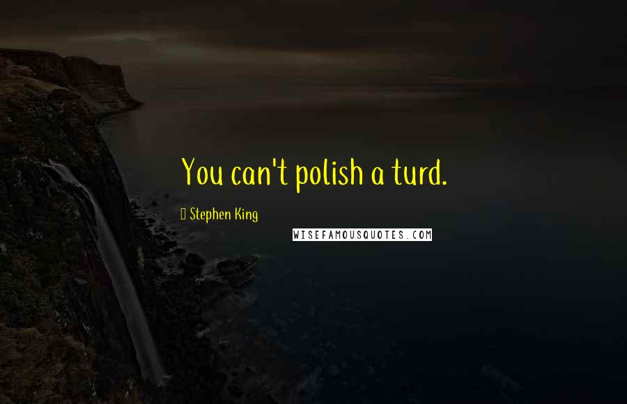 Stephen King Quotes: You can't polish a turd.