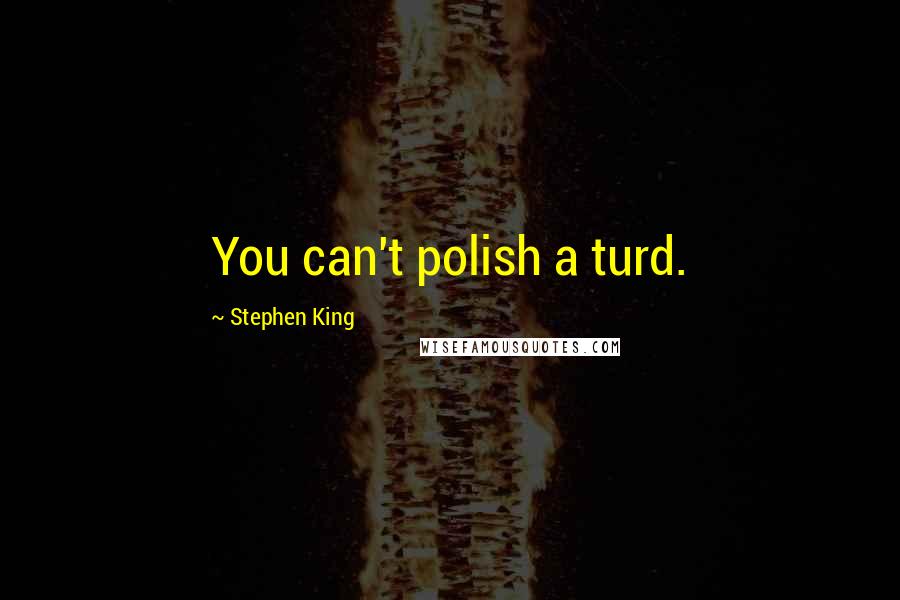 Stephen King Quotes: You can't polish a turd.