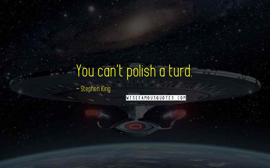Stephen King Quotes: You can't polish a turd.