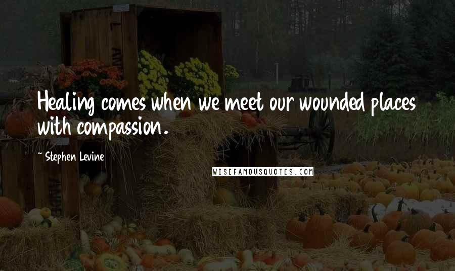 Stephen Levine Quotes: Healing comes when we meet our wounded places with compassion.