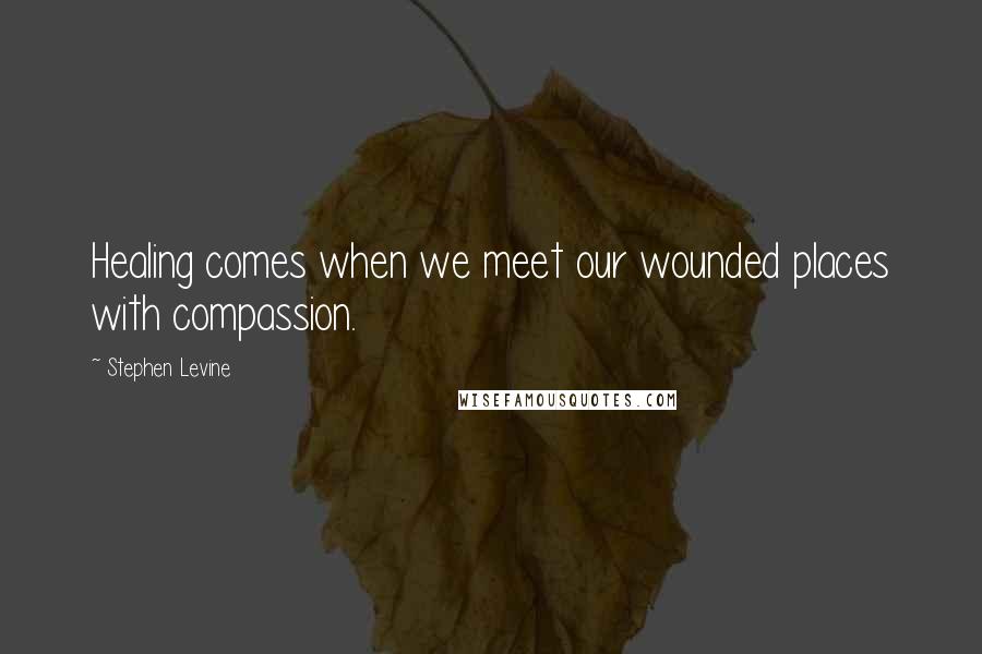 Stephen Levine Quotes: Healing comes when we meet our wounded places with compassion.