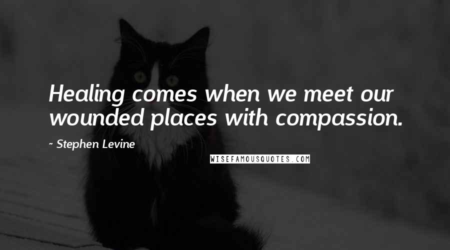 Stephen Levine Quotes: Healing comes when we meet our wounded places with compassion.