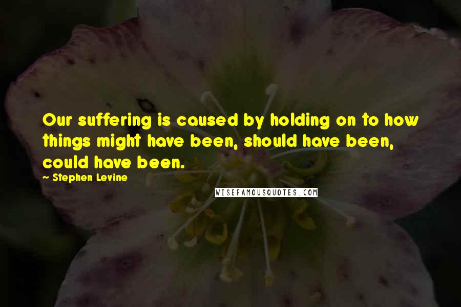 Stephen Levine Quotes: Our suffering is caused by holding on to how things might have been, should have been, could have been.