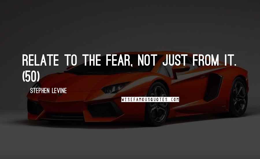 Stephen Levine Quotes: Relate to the fear, not just from it. (50)