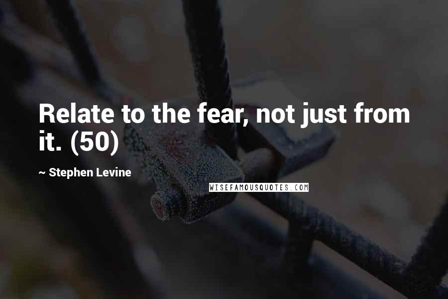 Stephen Levine Quotes: Relate to the fear, not just from it. (50)
