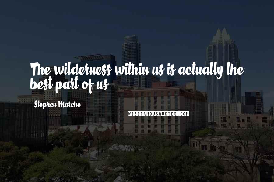 Stephen Marche Quotes: The wilderness within us is actually the best part of us.