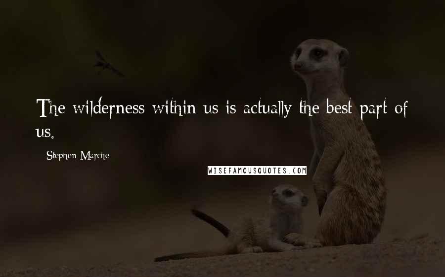 Stephen Marche Quotes: The wilderness within us is actually the best part of us.