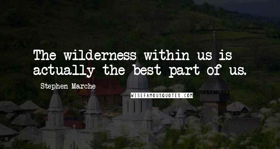 Stephen Marche Quotes: The wilderness within us is actually the best part of us.