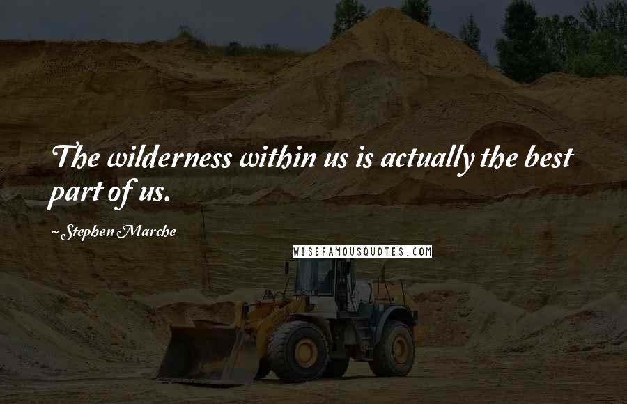 Stephen Marche Quotes: The wilderness within us is actually the best part of us.