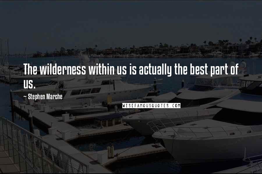 Stephen Marche Quotes: The wilderness within us is actually the best part of us.