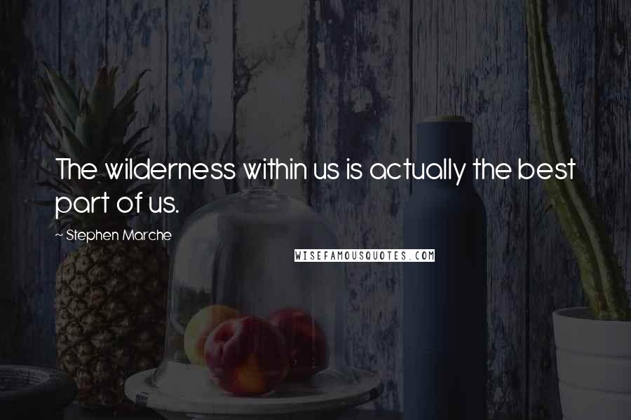 Stephen Marche Quotes: The wilderness within us is actually the best part of us.