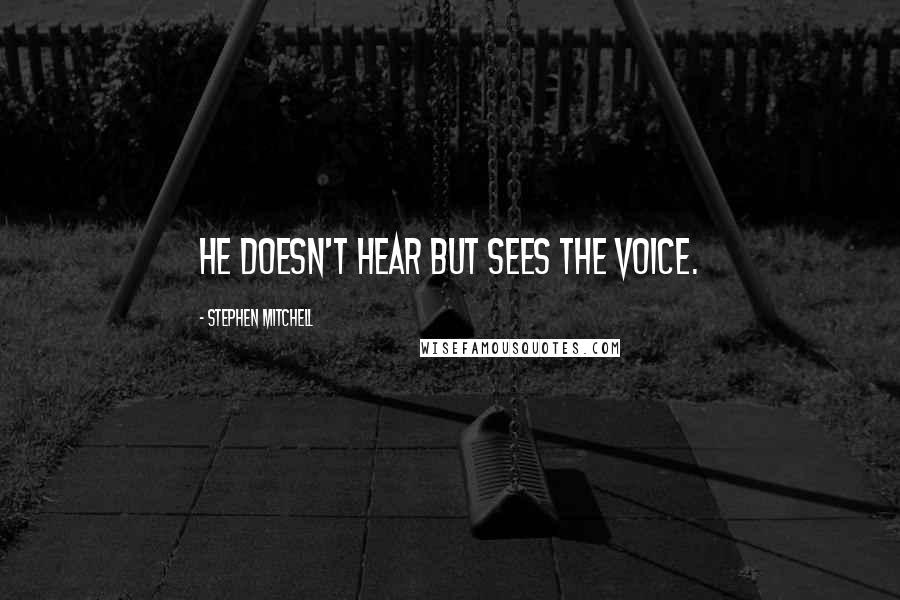 Stephen Mitchell Quotes: He doesn't hear but sees the Voice.
