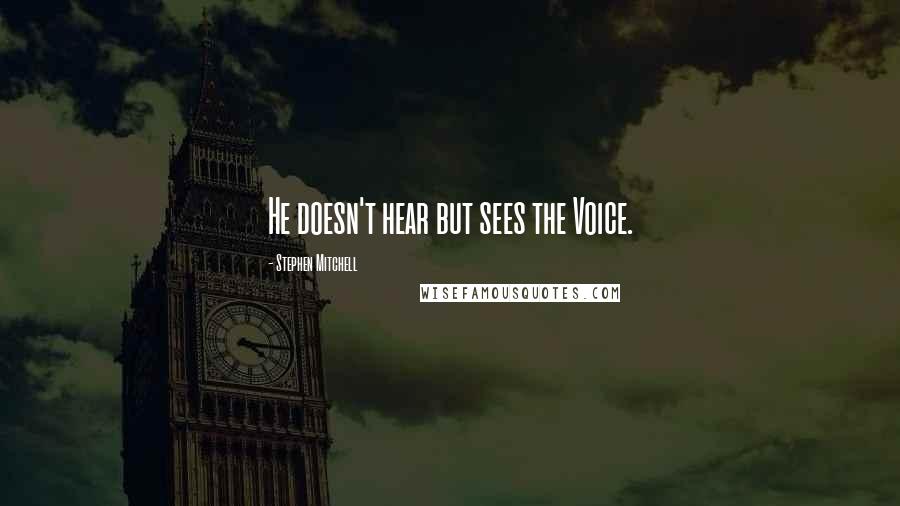 Stephen Mitchell Quotes: He doesn't hear but sees the Voice.