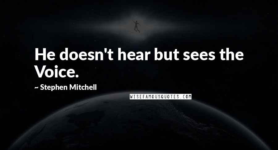 Stephen Mitchell Quotes: He doesn't hear but sees the Voice.