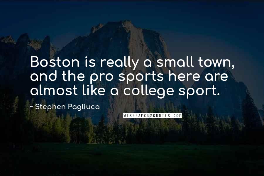 Stephen Pagliuca Quotes: Boston is really a small town, and the pro sports here are almost like a college sport.