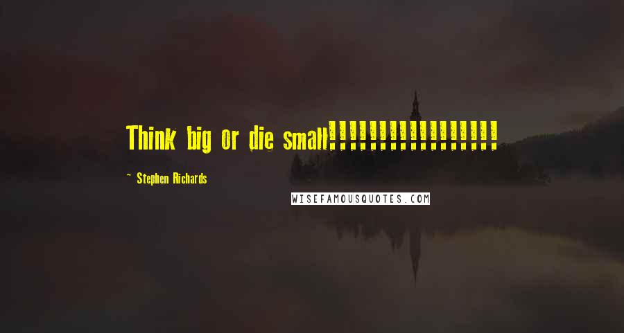 Stephen Richards Quotes: Think big or die small!!!!!!!!!!!!!!!!!