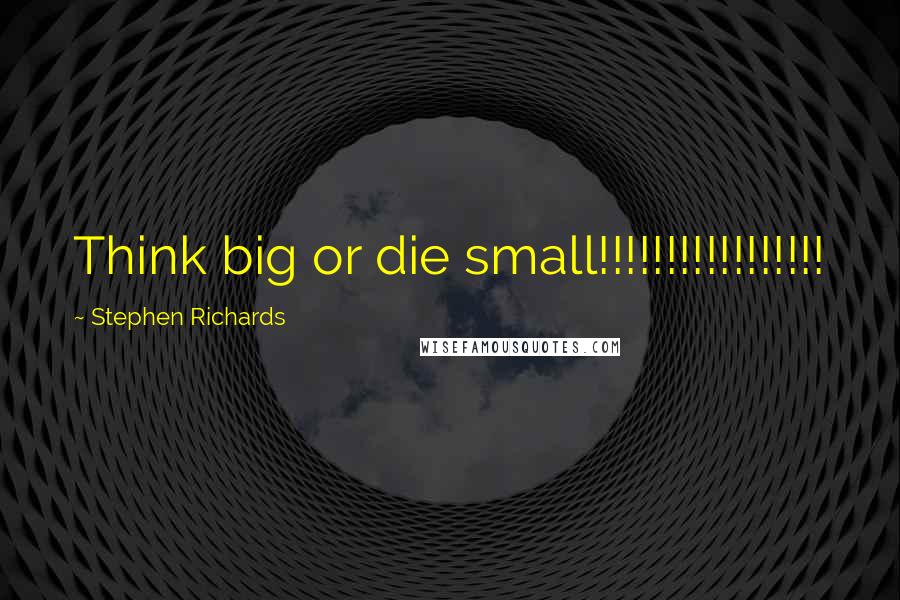 Stephen Richards Quotes: Think big or die small!!!!!!!!!!!!!!!!!
