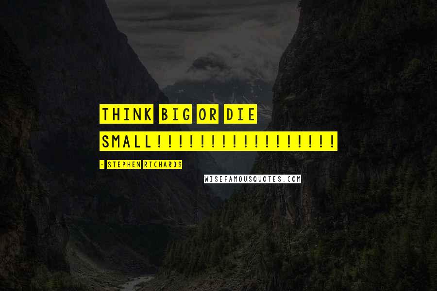 Stephen Richards Quotes: Think big or die small!!!!!!!!!!!!!!!!!