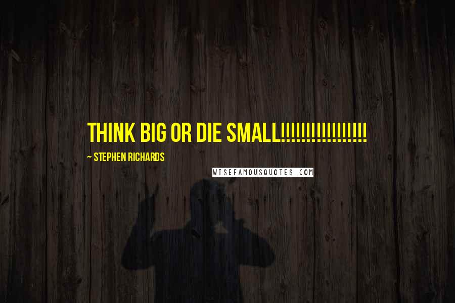 Stephen Richards Quotes: Think big or die small!!!!!!!!!!!!!!!!!