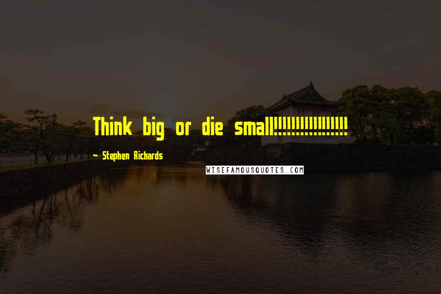 Stephen Richards Quotes: Think big or die small!!!!!!!!!!!!!!!!!