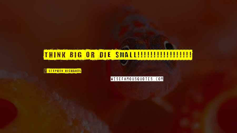 Stephen Richards Quotes: Think big or die small!!!!!!!!!!!!!!!!!