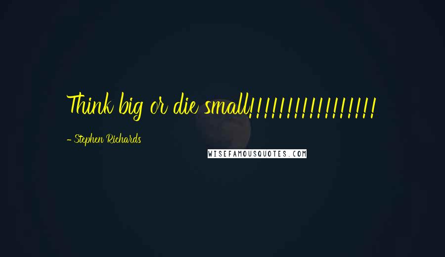 Stephen Richards Quotes: Think big or die small!!!!!!!!!!!!!!!!!