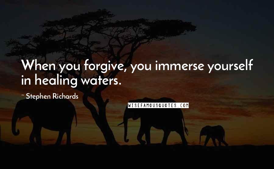 Stephen Richards Quotes: When you forgive, you immerse yourself in healing waters.