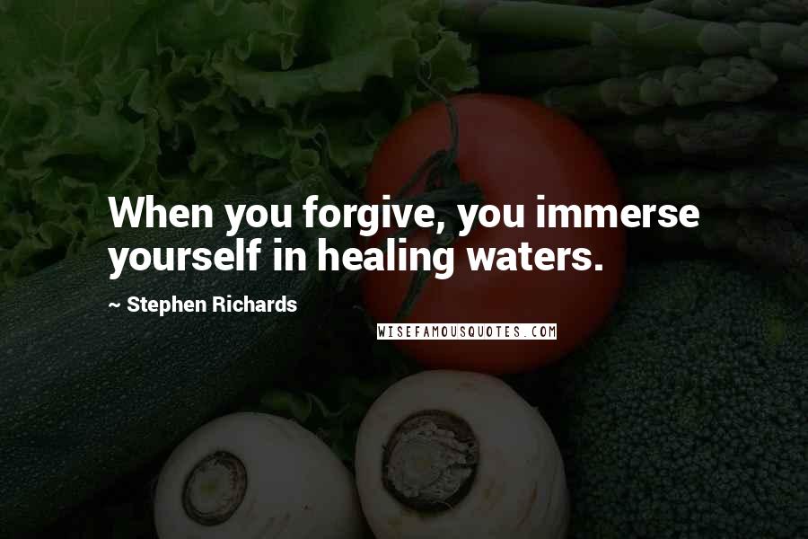 Stephen Richards Quotes: When you forgive, you immerse yourself in healing waters.