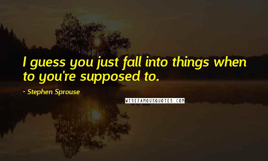 Stephen Sprouse Quotes: I guess you just fall into things when to you're supposed to.