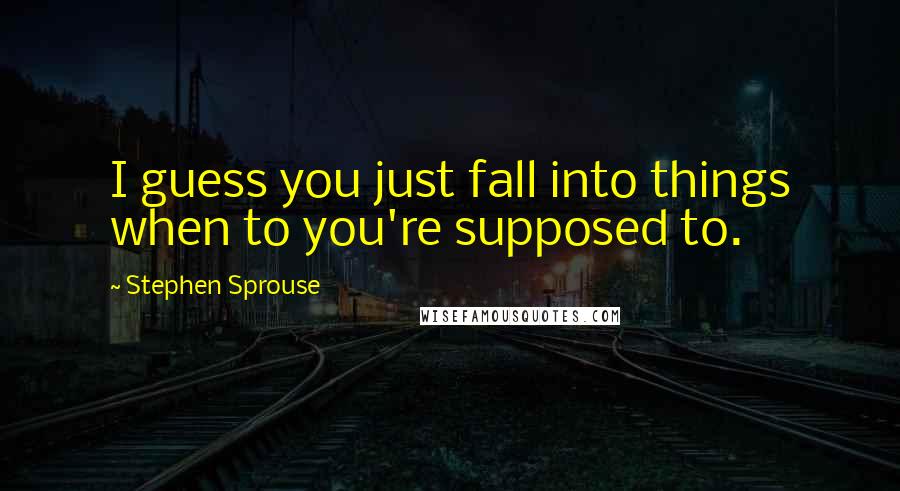 Stephen Sprouse Quotes: I guess you just fall into things when to you're supposed to.