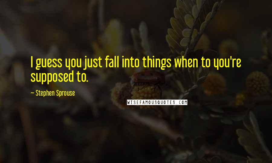 Stephen Sprouse Quotes: I guess you just fall into things when to you're supposed to.