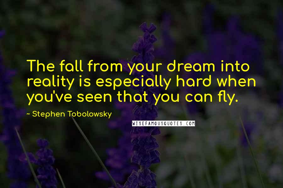 Stephen Tobolowsky Quotes: The fall from your dream into reality is especially hard when you've seen that you can fly.