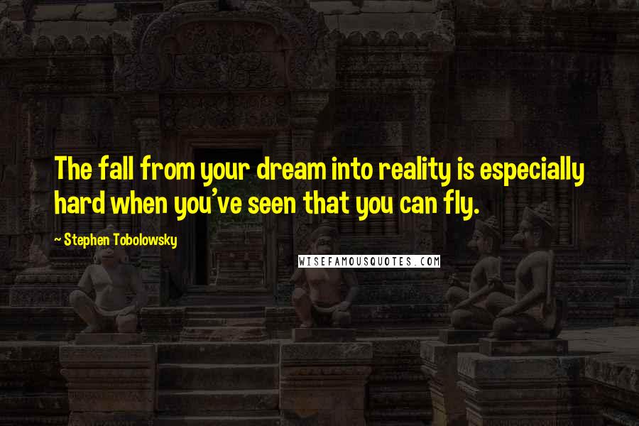 Stephen Tobolowsky Quotes: The fall from your dream into reality is especially hard when you've seen that you can fly.