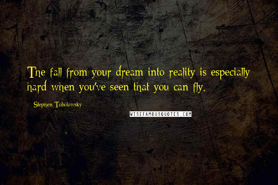 Stephen Tobolowsky Quotes: The fall from your dream into reality is especially hard when you've seen that you can fly.