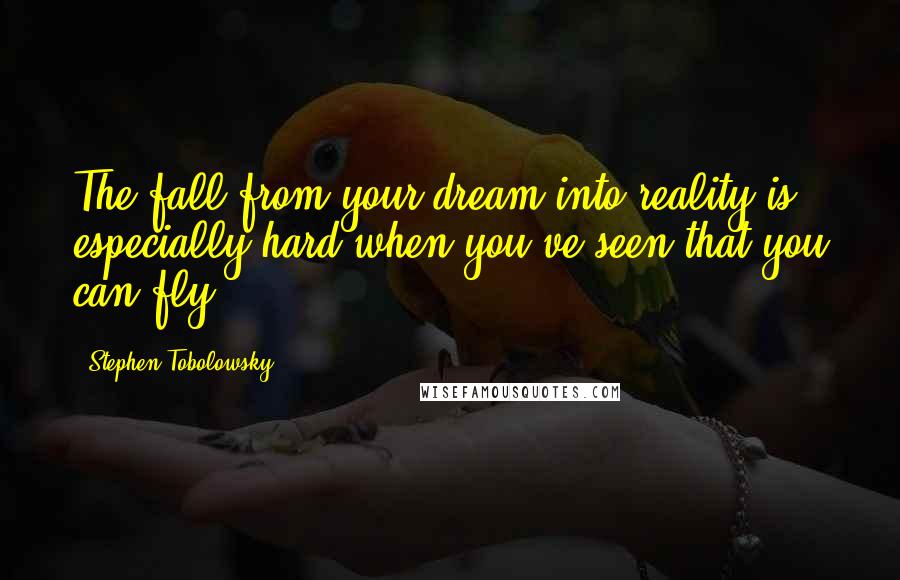 Stephen Tobolowsky Quotes: The fall from your dream into reality is especially hard when you've seen that you can fly.