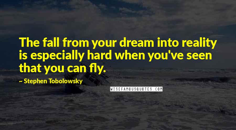 Stephen Tobolowsky Quotes: The fall from your dream into reality is especially hard when you've seen that you can fly.