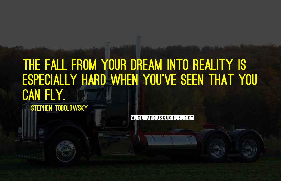 Stephen Tobolowsky Quotes: The fall from your dream into reality is especially hard when you've seen that you can fly.